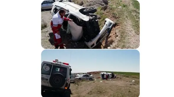 یک کشته و 8 مجروح در تصادف زنجیره ای در محور میانه_زنجان +عکس