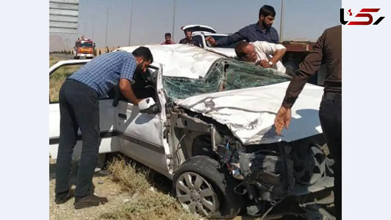 عکس / ماشین مچاله یک مدیر سرشناس در استهبان / دکتر فدایی زنده است! 