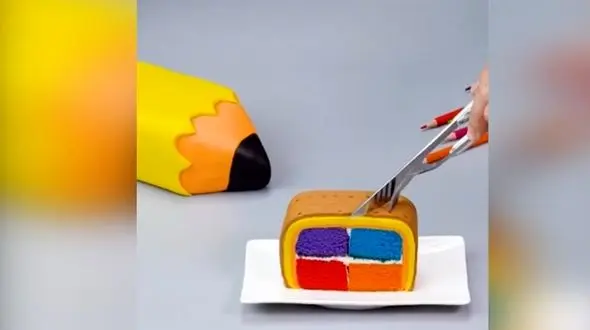 کیک مدادی چگونه تهیه می شود؟ + فیلم 