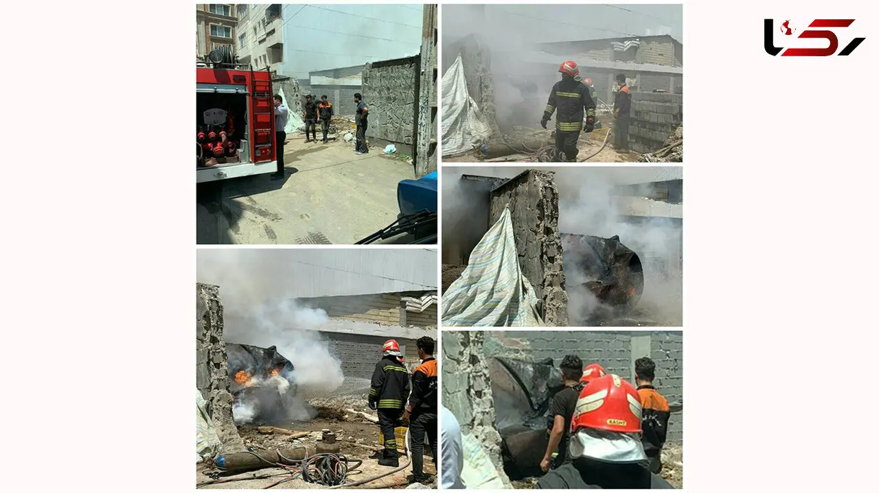 عکس / برشکاری تانکر گازوئیل در رشت حادثه ساز شد 