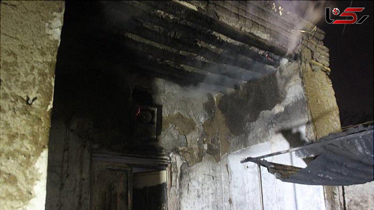آتش سوزی اتاق مرد نگهبان در محله کن+تصاویر 
