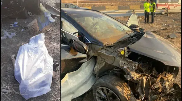 مرگ دلخراش راننده خودروی سانتافه در خروجی شهر آبسرد + عکس