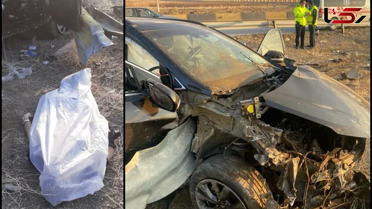 مرگ دلخراش راننده خودروی سانتافه در خروجی شهر آبسرد + عکس