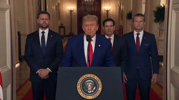 سخنرانی ترامپ پس از حمله به ایران:  اگر ایران به سمت صلح حرکت نکند، حملات آینده بسیار بزرگتر خواهد بود