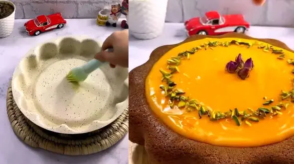 کیک هل و زعفران یک کیک خوشبو + فیلم