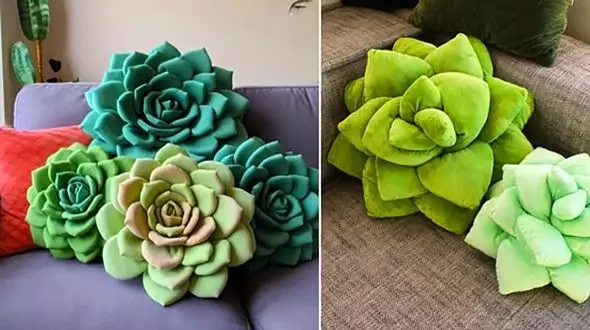 15 ایده خیره کننده از کوسن طرح ساکولنت برای تغییر دکوراسیون منزل