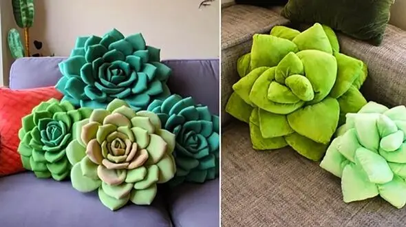 15 ایده خیره کننده از کوسن طرح ساکولنت برای تغییر دکوراسیون منزل