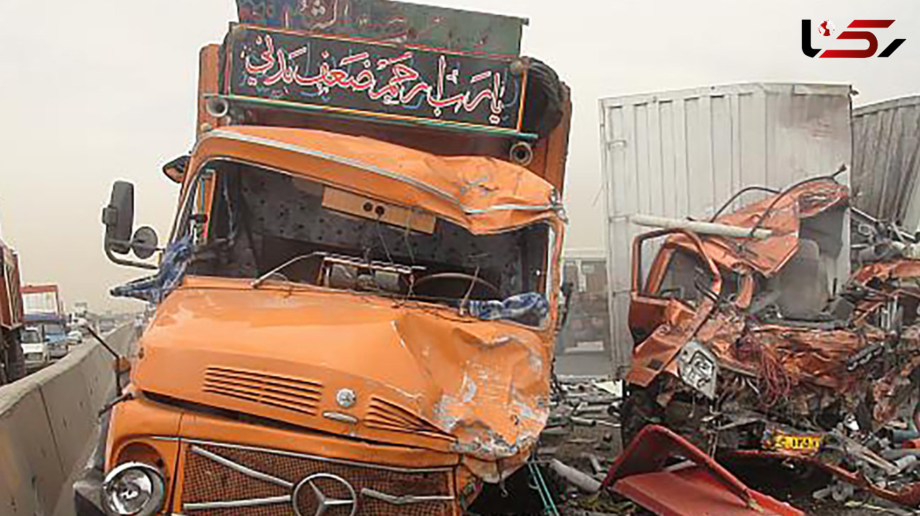 تصادف 2 کامیون در زنجان راننده را به کشتن داد