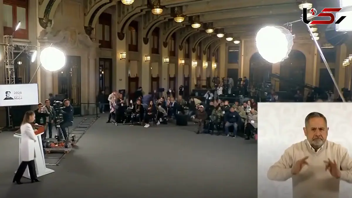 فیلم مختل شدن کنفرانس خبری رئیس جمهور مکزیک توسط زلزله