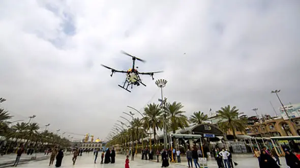 ضدعفونی کردن بین الحرمین با پهپاد +عکس 