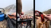 فیلم درست کردن استیک در دل برف