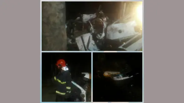 2 کشته در اثر برخورد پژو با درخت در گرگان + عکس