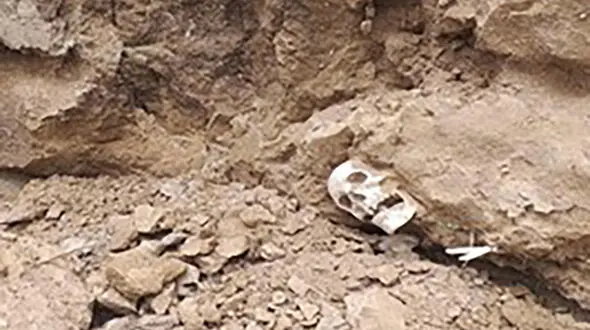 2 اسکلت انسان در گورستان قدیمی آق امام بندرترکمن از خاک بیرون آمدند 