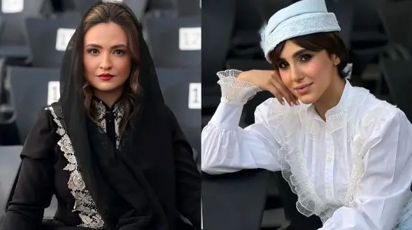 تصویر روز | گریم و استایل کلاسیک نگار نیک‌دل و گلاره عباسی در پشت صحنه تئاتر