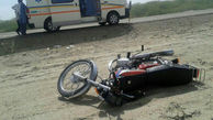 برخورد مرگبار پژو با موتورسیکلت در بجستان جان یک تن را گرفت