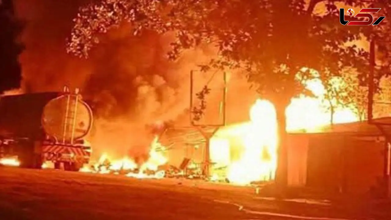 حریق مرگبار تانکر حامل بنزین در آزادراه کاشان – قم