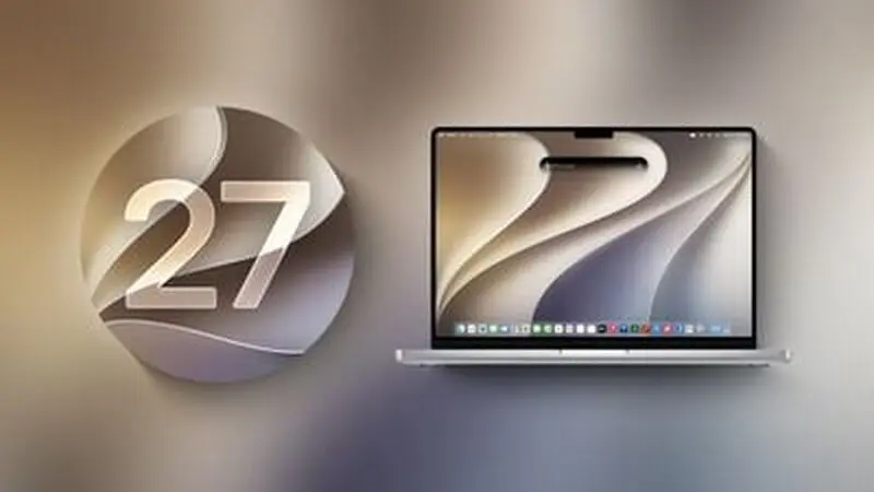 macOS 27 next to MacBook Pro Running macOS 27