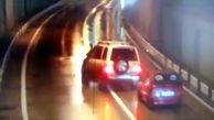 تصادف وحشتناک 5 خودرو در دل تونل + فیلم