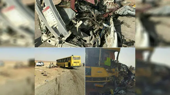 مرگ دلخراش 11 ایرانی در عراق +عکس  صحنه تصادف