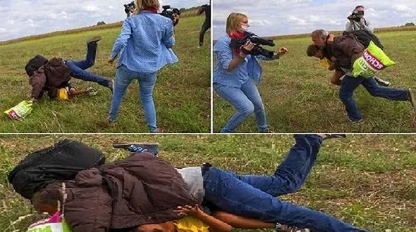 سه سال زندان برای خبرنگار زن که به کودک سوری پشت پا زد!+عکس