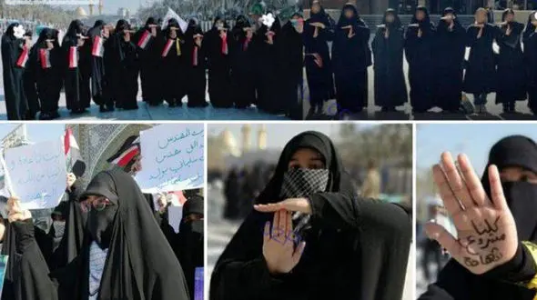 خط و نشان دختران عراقی برای سربازان آمریکایی + عکس