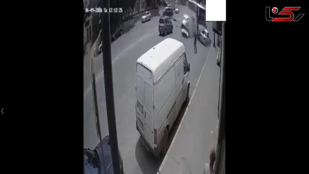 فیلم عجیب از نجات معجزه آسای مرد آذربایجانی در یک تصادف زنجیره ای