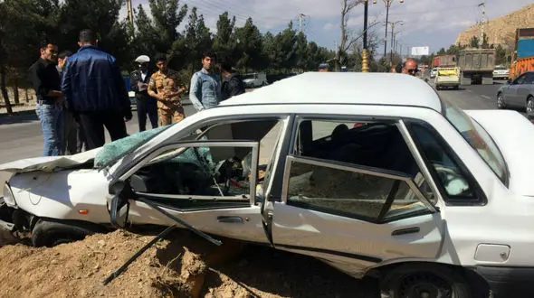 پرایدی که با زمین یکی شد! / تصادف عجیب در محور شاهرود بسطام+ تصاویر