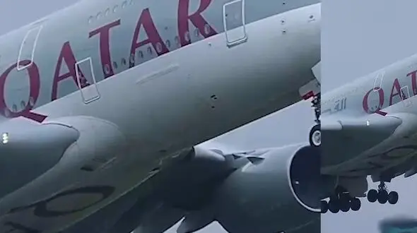 فیلم تیک آف نفس گیر ایرباس A380 قطر در فرودگاه هیترو