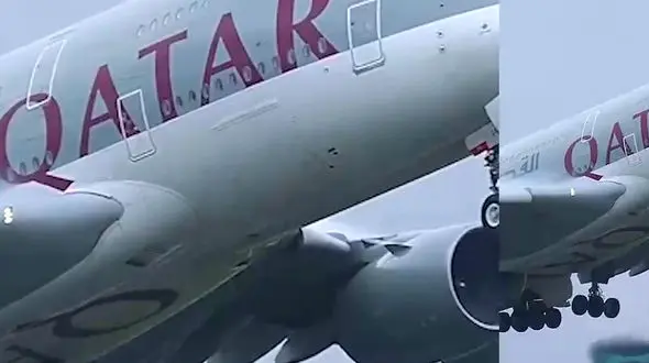 فیلم تیک آف نفس گیر ایرباس A380 قطر در فرودگاه هیترو