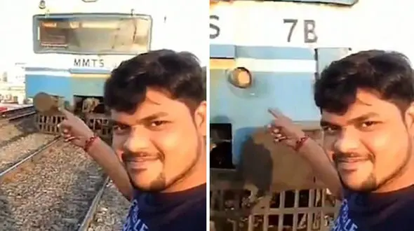 ترسناک ترین سلفی جهان را این جوان  گرفت  + فیلم