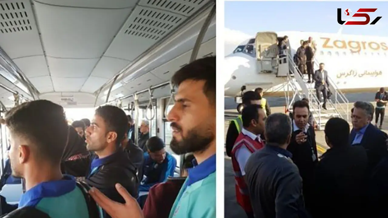 وحشت بازیکنان استقلال خوزستان بخاطر نقص فنی هواپیمای تهران اهواز  + عکس
