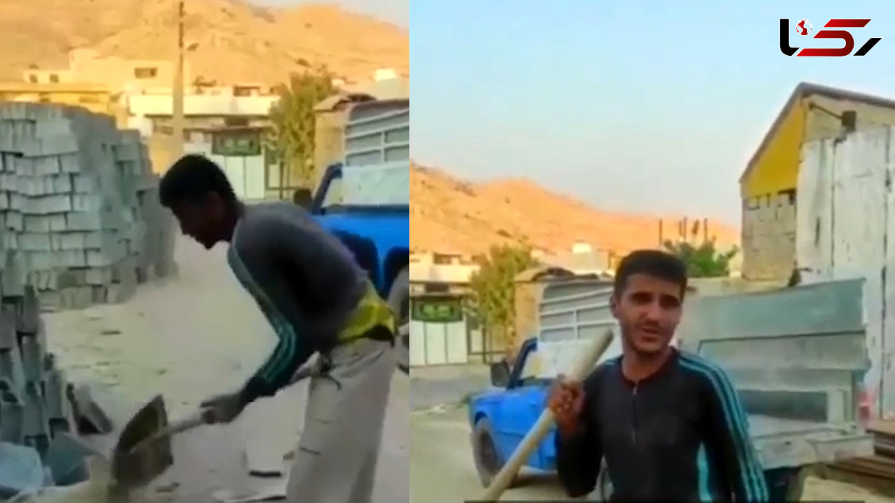 غوغای فیلم خوانندگی این کارگر گچسارانی هنگام بنایی! 