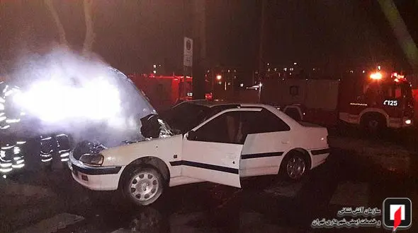 عکس / لحظه آتش سوزی پرشیا در شهرک ولی عصر