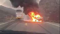 آتش گرفتن دو خودرو سوخت بر / رانندگان زنده زنده سوختند + فیلم