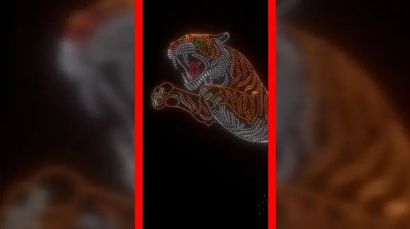 فیلم ثبت رکورد گینس با ببر غول پیکر پهپادی