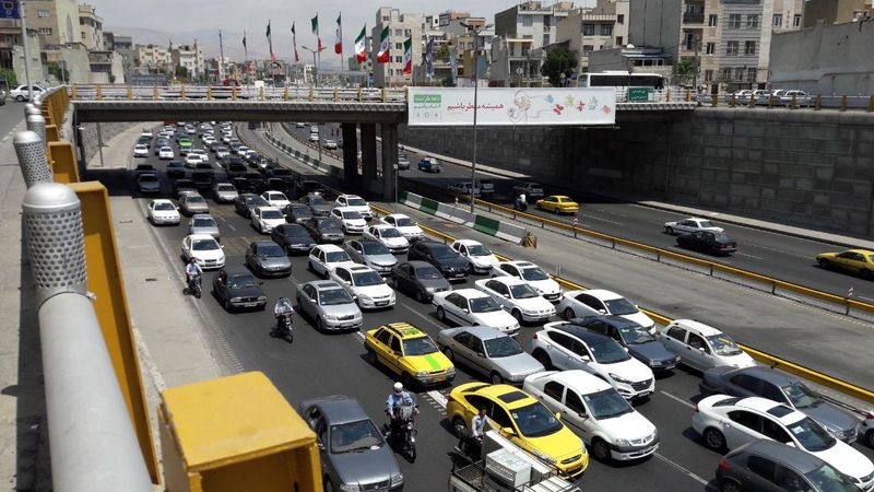 ترافیک شدید در اتوبان امام علی مسیر شمال به جنوب