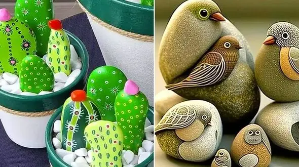 کاردستی های جذاب با سنگ رودخانه؛ 15 ایده خلاقانه برای کودکان