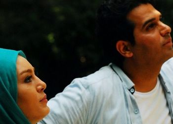 سحر قریشی و حمید عسگری» در پشت صحنه «شانس، عشق، تصادف»؛ سال 93
