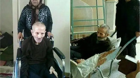 کمک یک خیریه به خانمی که همسرش را با گاری برای رای دادن آورده بود + عکس
