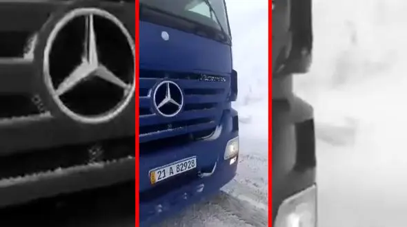 فیلم زمین گیر شدن کامیون های ترانزیتی در سردشت