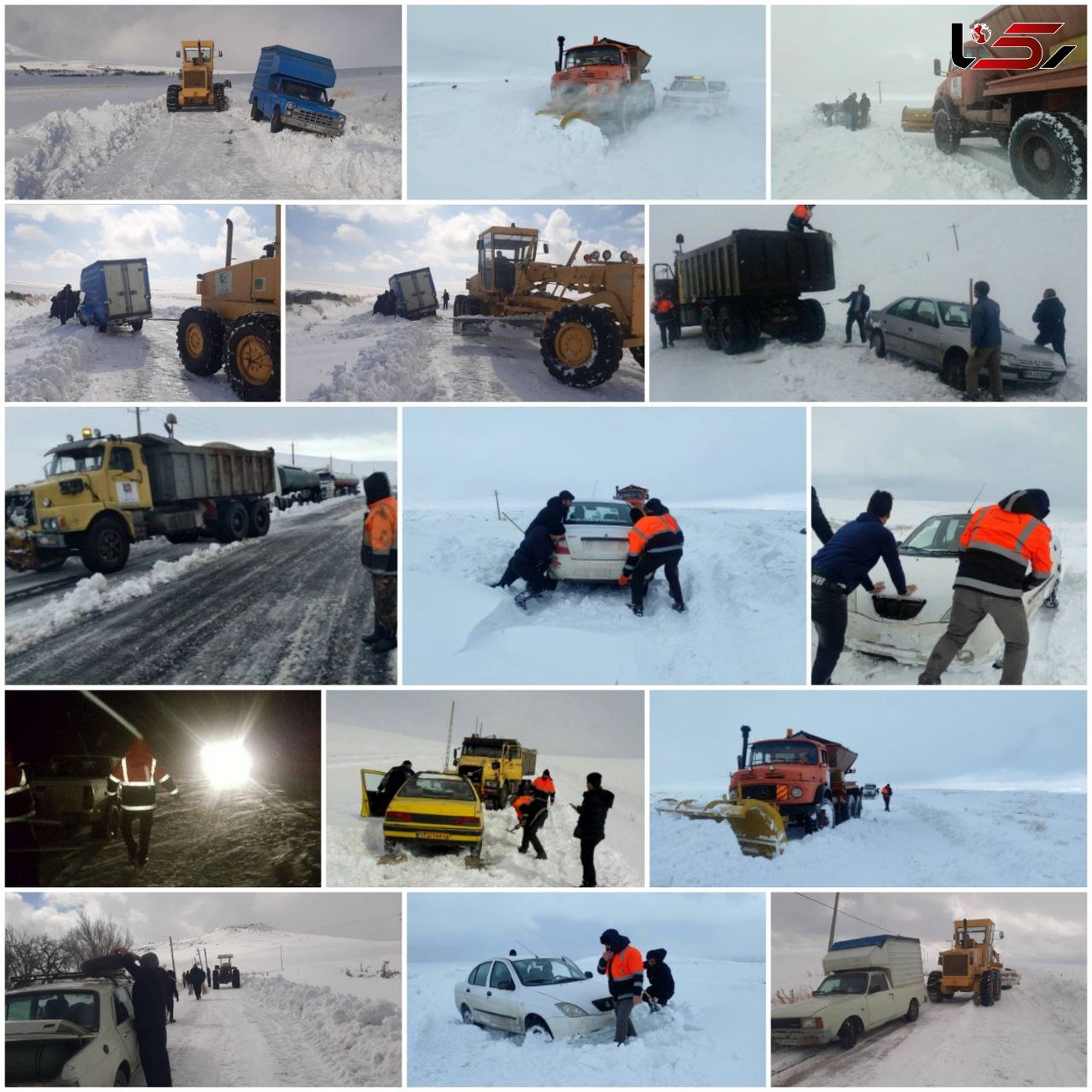 نجات رانندگان گرفتار شده در برف / به روایت تصویر  در هشترود