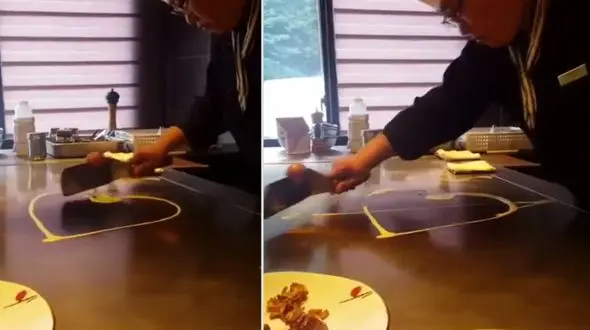 مهارت شگفت انگیز یک آشپز در درست کردن نیمرو! + فیلم