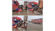 6 عکس از تصادف مرگبار مینی بوس دانش آموزان با کامیون / جزئیات کشته ها و زخمی ها