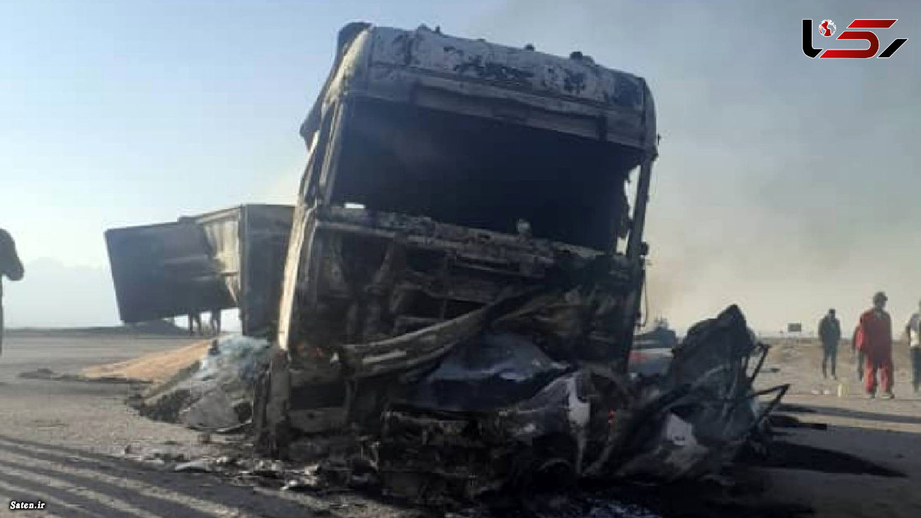 تصادف عجیب 3 تریلی در جاده یزد / 2 تن کشته شدند + عکس