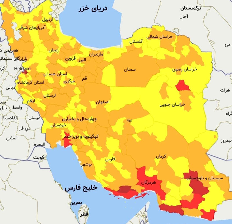 نقشه کرونا