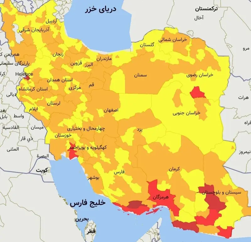 نقشه کرونا