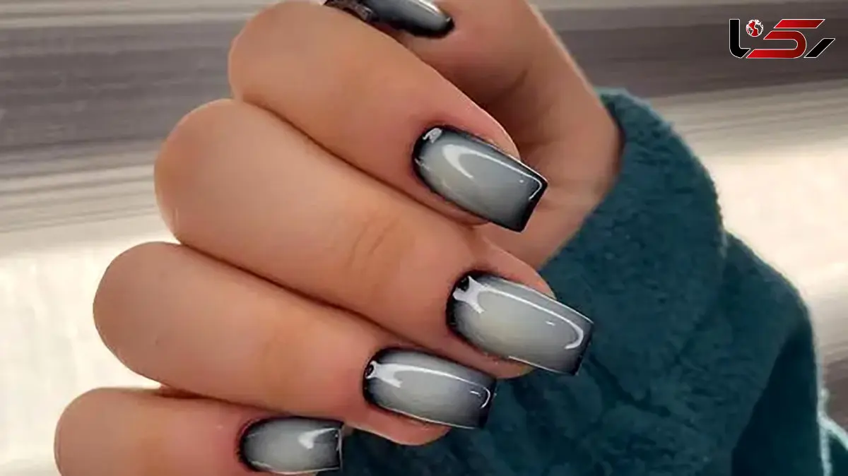 بهترین مدل‌ های طراحی ناخن طوسی و مشکی که عاشق شان می‌ شوید!