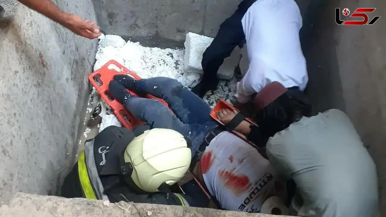 لحظه به لحظه با نجات کارگر اصفهانی از چاهک آسانسور + عکس
