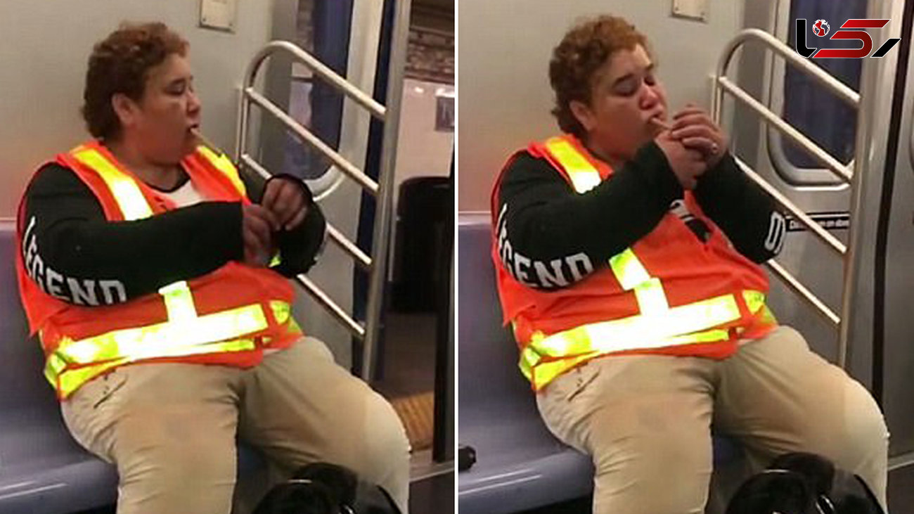 روشن کردن سیگار توسط مامور مترو داخل قطار! +فیلم