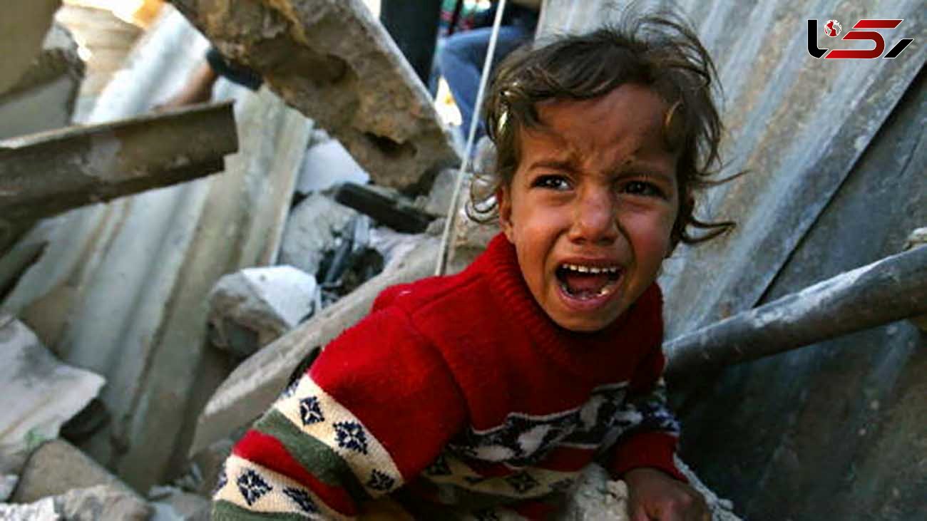 فیلم وحشت کودک فلسطینی از صدای حملات جنگی